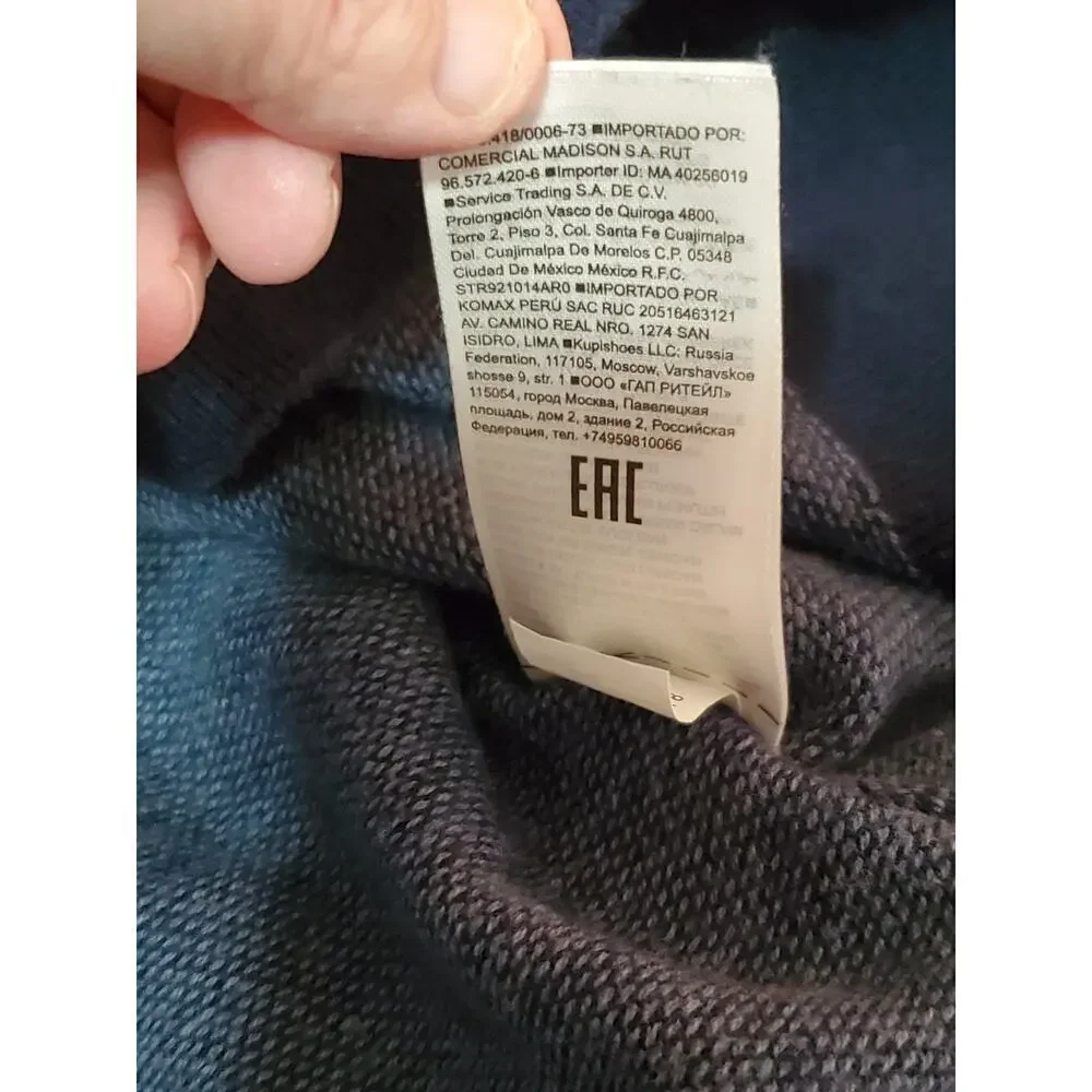 Banana Republic Men’s M Half Zip Sweater Blue Cotton Cashmere Pullover
